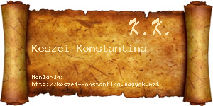 Keszei Konstantina névjegykártya